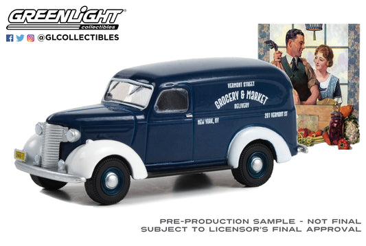 GreenLight 1:64 Norman Rockwell Series 5 - 1939 Chevrolet Panel Truck - Grocery & Market Delivery 54080-A