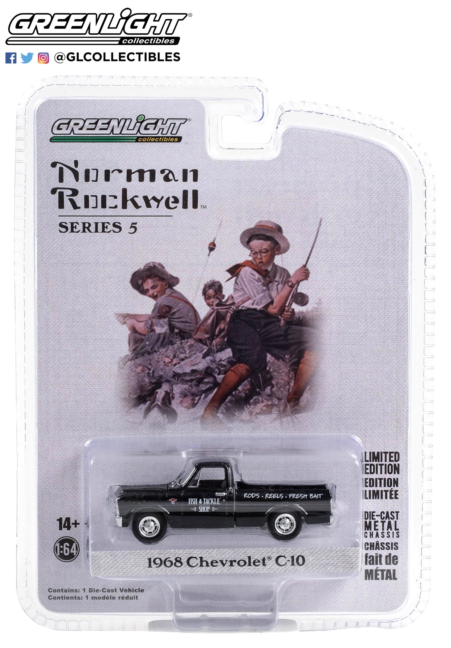GreenLight 1:64 Norman Rockwell Series 5 - 1968 Chevrolet C-10 Shortbed - Fish & Tackle Shop 54080-D