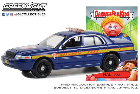 GreenLight 1:64 Garbage Pail Kids Series 5 - Hal Pass - 2008 Ford Crown Victoria Police Interceptor - Junior High Security Guard 54090-C