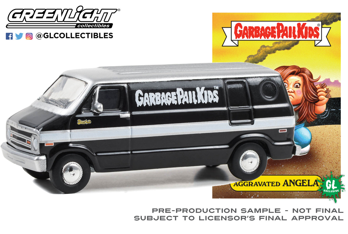 GreenLight 1:64 Garbage Pail Kids Series 5 - Aggravated Angela - 1977 Dodge B-100 Van 54090-F