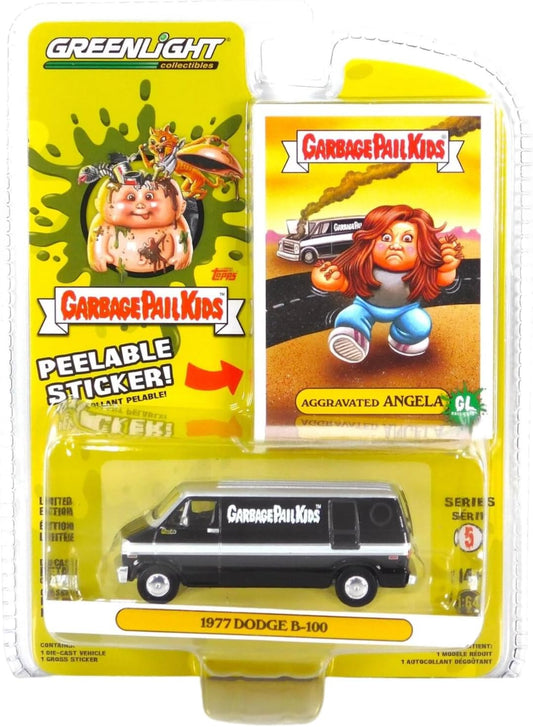 GreenLight 1:64 Garbage Pail Kids Series 5 - Aggravated Angela - 1977 Dodge B-100 Van 54090-F