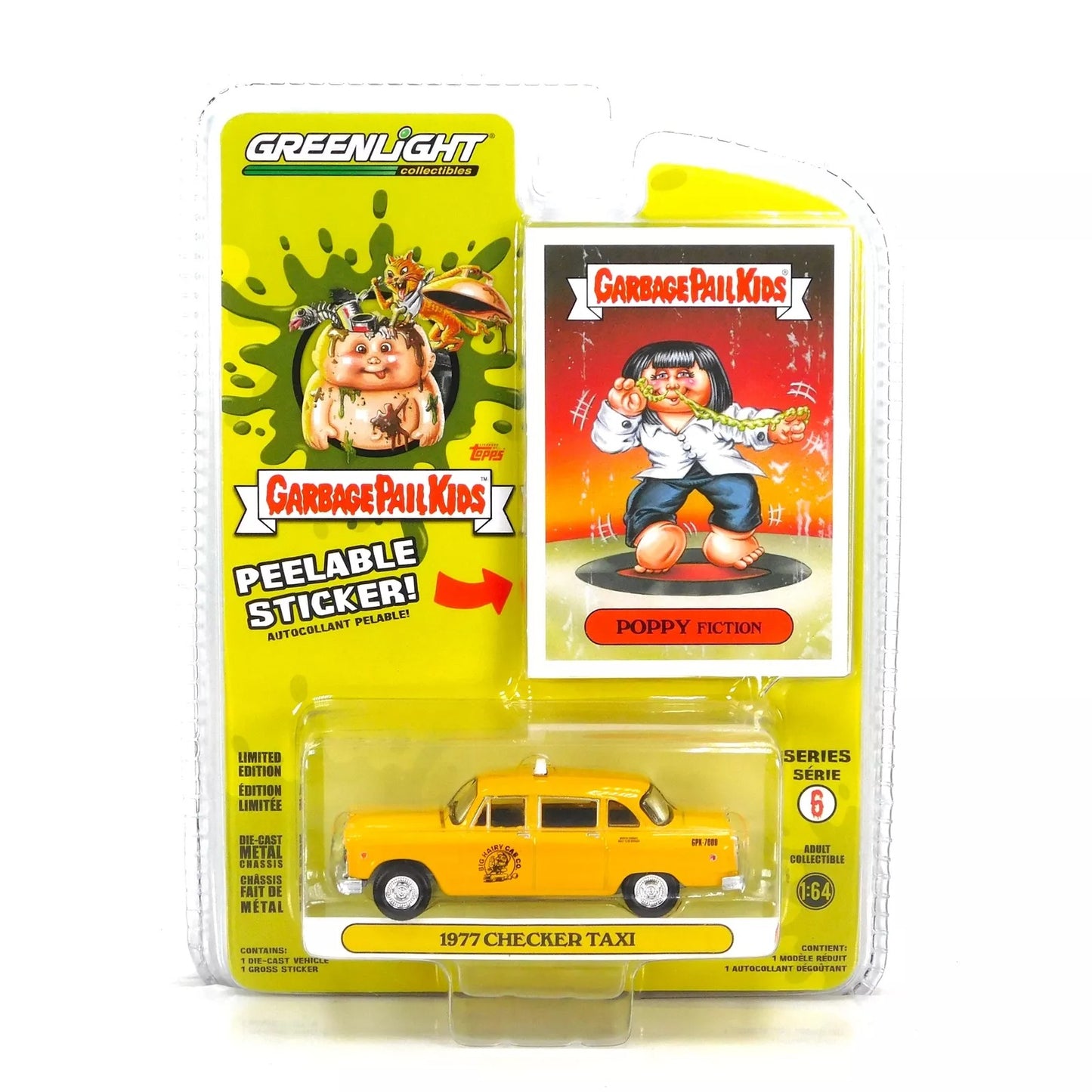 GreenLight 1:64 Garbage Pail Kids Series 6 - Poppy Fiction - 1977 Checker Taxicab 54100-A