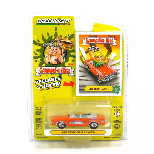 GreenLight 1:64 Garbage Pail Kids Series 6 - Joyriding Gina - 1971 Dodge Challenger Convertible 54100-F