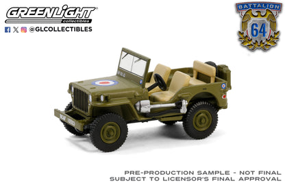 GreenLight 1:64 Battalion 64 Series 4 - 1942 Willys MB Jeep – British Army Command Car 61040-B