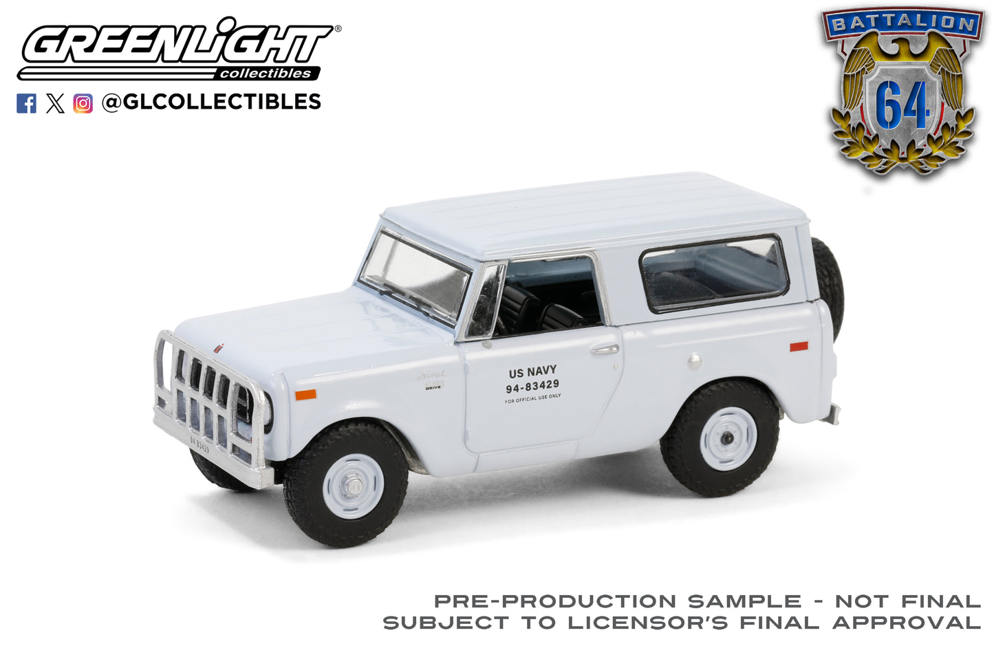 GreenLight 1:64 Battalion 64 Series 4 - 1970 Harvester Scout – U.S. Navy 61040-D