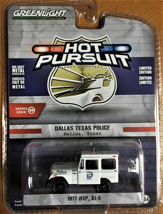 GreenLight 1:64 Hot Pursuit Series 29 - 1977 Jeep DJ-5 - Dallas, Texas Police 42860-B