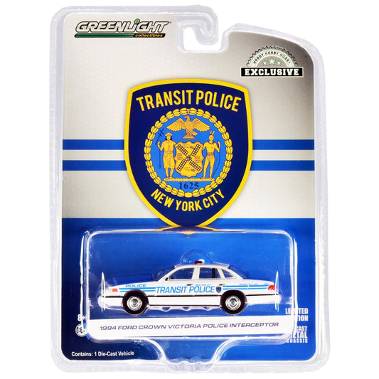 GreenLight 1:64 1994 Ford Crown Victoria Police Interceptor - New York City Transit Police Ceremonial Unit 30160