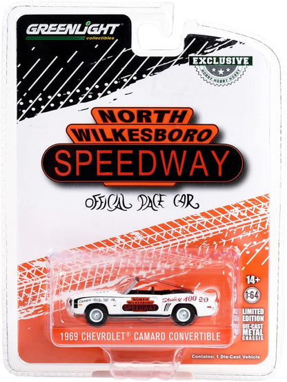 GreenLight 1:64 1969 Chevrolet Camaro Convertible - North Wilkesboro Speedway Official Pace Car, North Wilkesboro, North Carolina (Hobby Exclusive) 30346