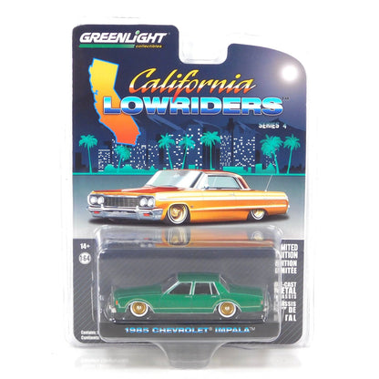 GreenLight 1:64 California Lowriders Series 4 - 1985 Chevrolet Impala - Bright Green Metallic 63050-F