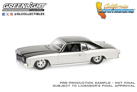GreenLight 1:64 California Lowriders Series 5 - 1972 Chevrolet Monte Carlo – Silver and Black 63060-F