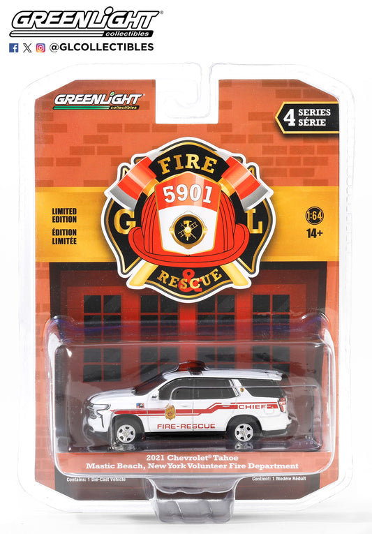 GreenLight 1:64 Fire & Rescue Series 4 - 2021 Chevrolet Tahoe - Mastic Beach Fire-Rescue Chief - Mastic Beach, Long Island, New York 67050-F