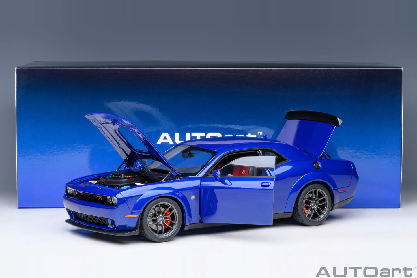 AUTOart 1:18 Dodge Challenger R/T Scat Pack Shaker Widebody 2022 (Indigo Blue) 71772