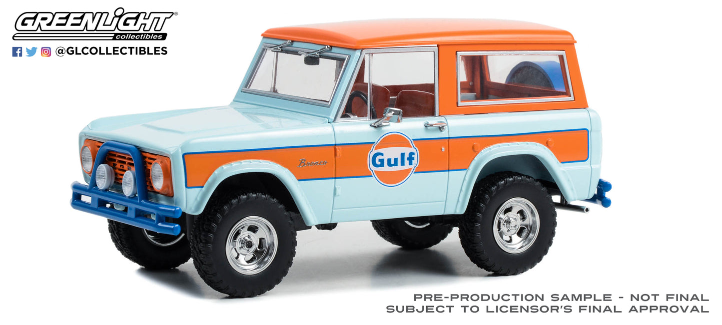 GreenLight 1:24 Running on Empty - 1966 Ford Bronco - Gulf Oil 85071