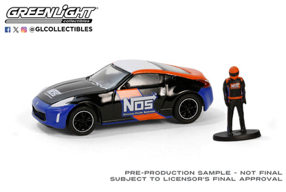 GreenLight 1:64 The Hobby Shop Series 16 - 2020 Nissan 370z with Race Car Driver - NOS Nitrous Oxide Systems 97160-F