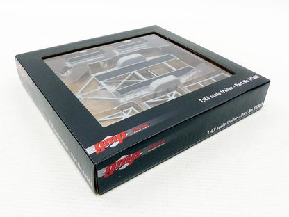 GMP 1:43 Tandem Car Trailer with Tire Rack - Grey GMP-14303