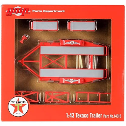 GMP 1:43 GMP Tandem Car Trailer with Tire Rack - Texaco GMP-14315