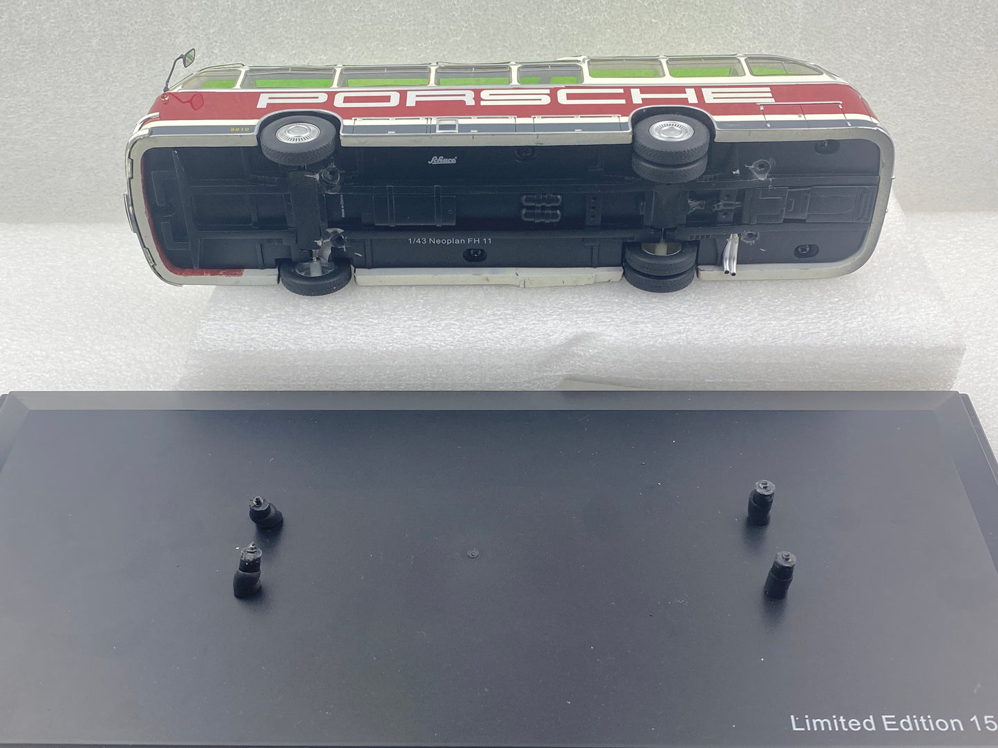 Schuco 1:43 Auwarter Neoplan FH 11 Porsche Racing Service Bus 450896600 (Damaged / Clearance Final Sale)