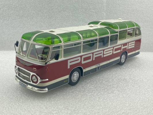 Schuco 1:43 Auwarter Neoplan FH 11 Porsche Racing Service Bus 450896600 (Damaged / Clearance Final Sale)