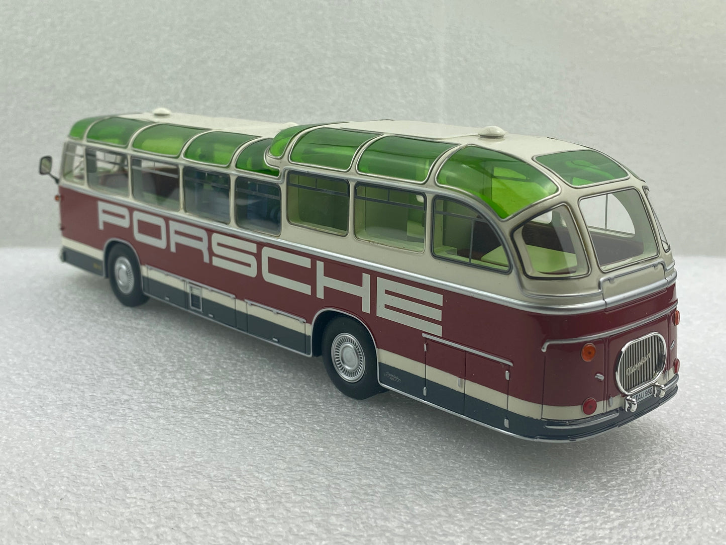 Schuco 1:43 Auwarter Neoplan FH 11 Porsche Racing Service Bus 450896600 (Damaged / Clearance Final Sale)