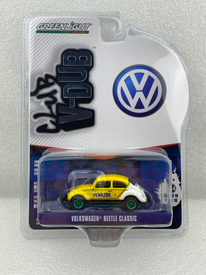 GreenLight Green Machine 1:64 Club Vee-Dub Series 16 - Classic Volkswagen Beetle - Pennzoil Racing 36070-E