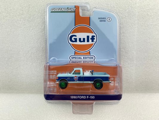 GreenLight Green Machine 1:64 Gulf Oil Special Edition Series 2 - 1990 Ford F-150 with Fuel Transfer Tank 41145-E