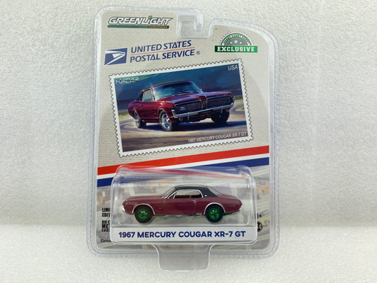 GreenLight Green Machine 1:64 1967 Mercury Cougar XR-7 GT - United States Postal Service (USPS): 2022 Pony Car Stamp Collection by Artist Tom Fritz 30371