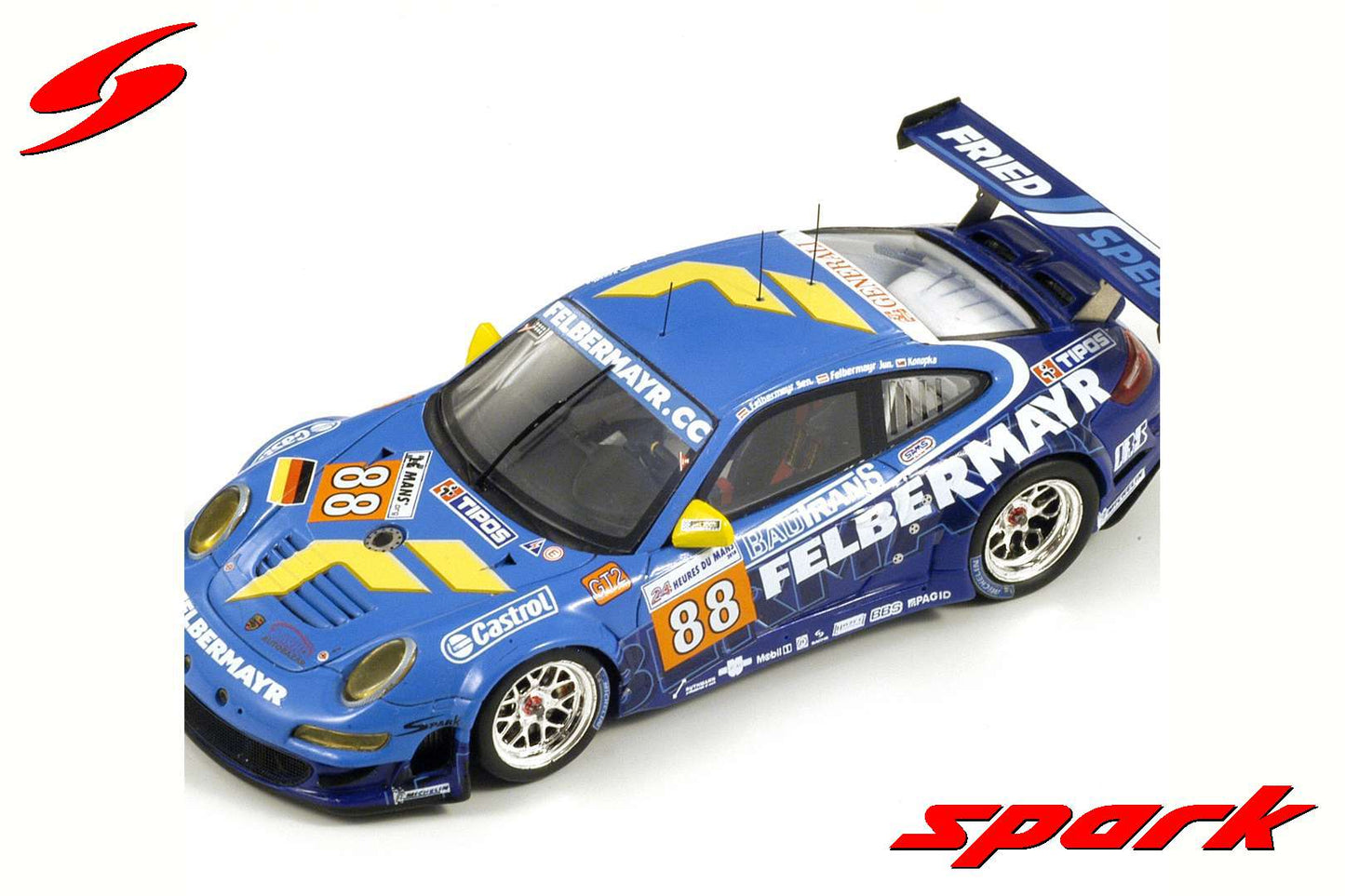 Spark 1:43 Porsche 997 GT3 RSR Team Felbermayr-Proton #88 Konopka/Felbermayr Sr/Felbermayr Jr - Le Mans 2010 S2585