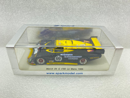 Spark 1:43 March 84 G #66 C.Los/R.Touroul/N.Crang Le Mans 1986 S2994