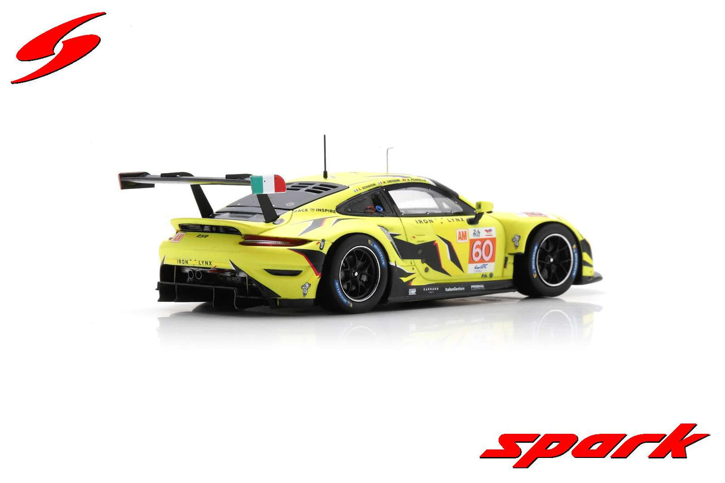 Spark 1:43 Porsche 911 RSR - 19 IRON LYNX 24H Le Mans 2023 #60 C.Schiavoni - M.Cressoni - A.Picariello S8763