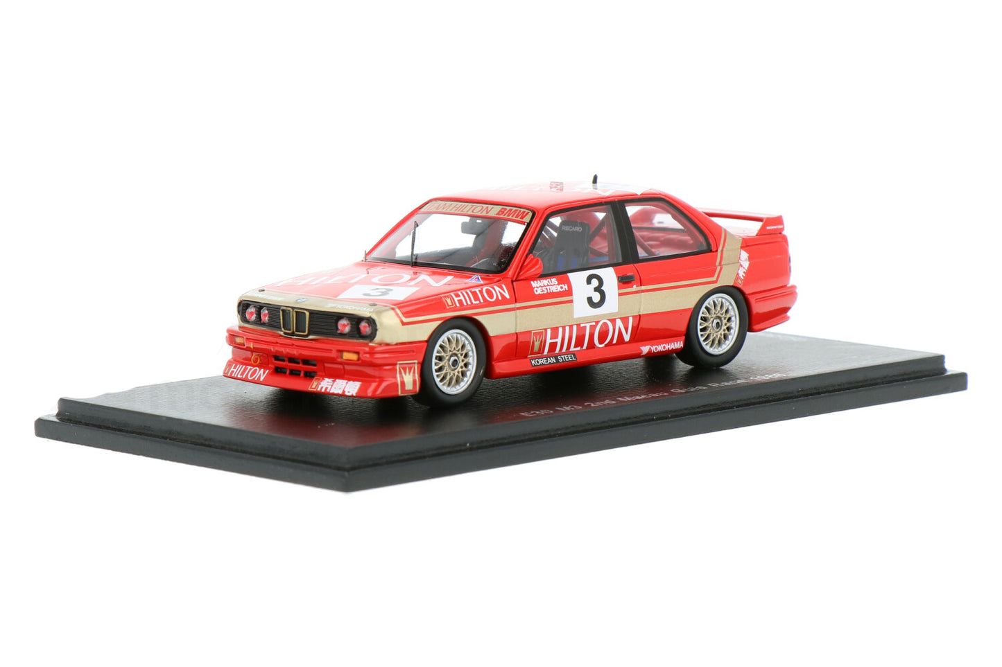 Spark 1:43 BMW M3 E30 Hilton #3 2nd Macau Guia Race 1988 SA036