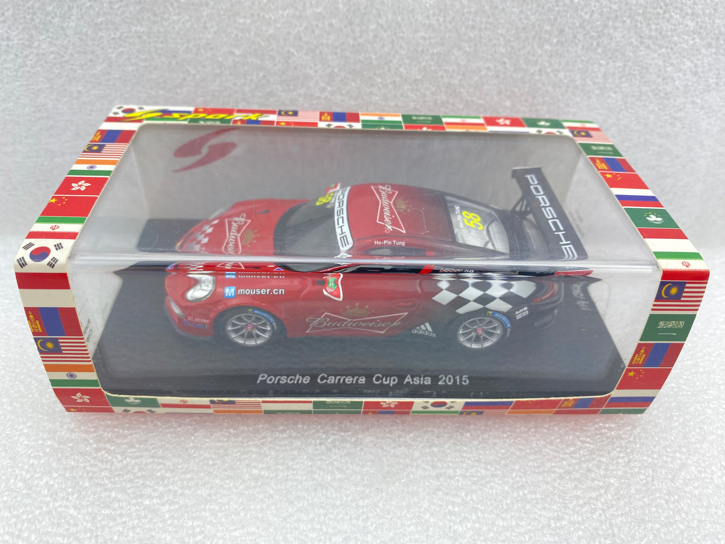 Spark 1:43 Porsche 911 991 #58 Ho-Pin Tung Porsche Carrera Cup Asia 2015 SA077