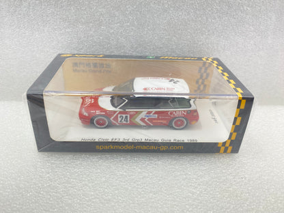 Spark 1:43 Honda Civic EF3 #24 Masami Miyoshi 3rd Grp3 Macau Guia Race 1989 SA126