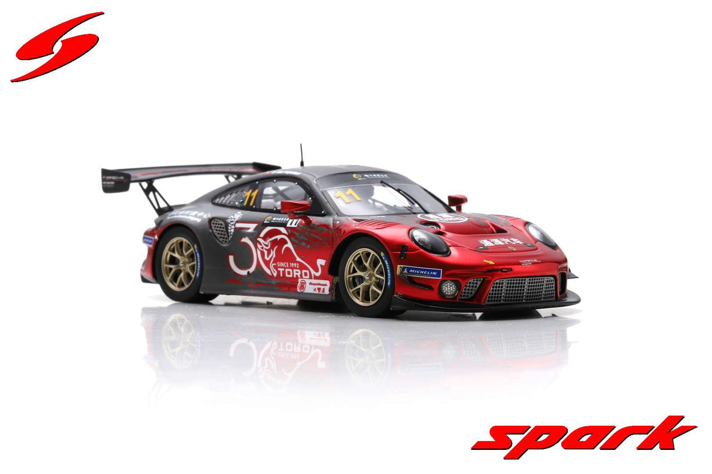 Spark 1:43 Porsche 911 GT3 R No.11 TORO Racing 3rd Macau GT Cup 2022 Alexandre Imperatori SA265
