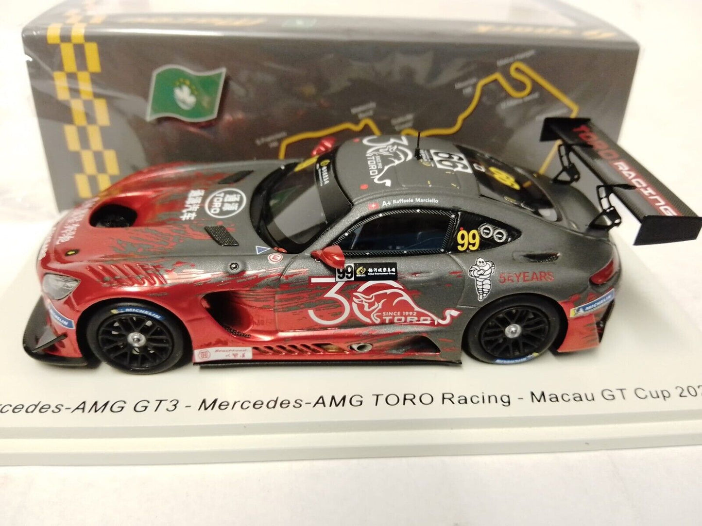 Spark 1:43 Mercedes-AMG GT3 No.99 Mercedes-AMG TORO Racing Macau GT Cup 2022 Raffaele Marciello SA267