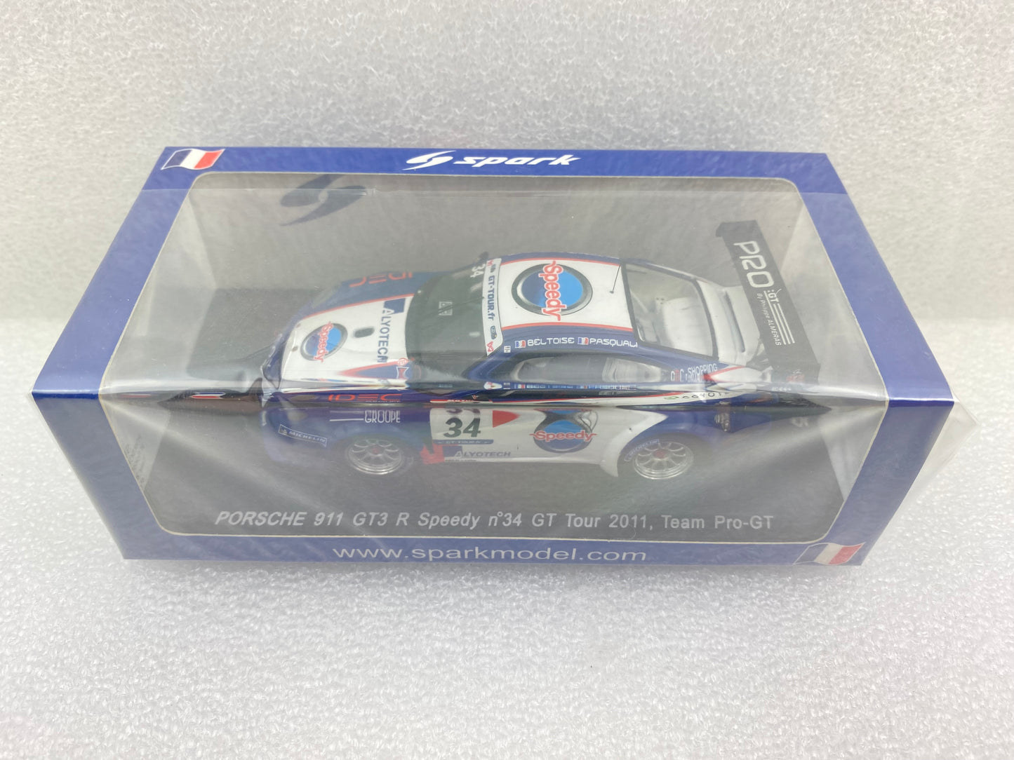 Spark 1:43 Porsche 911 997 GT3R Speedy Team PRO-GT #34 A.Beltoise/L.Pasquali Gt Tour 2011 SF019