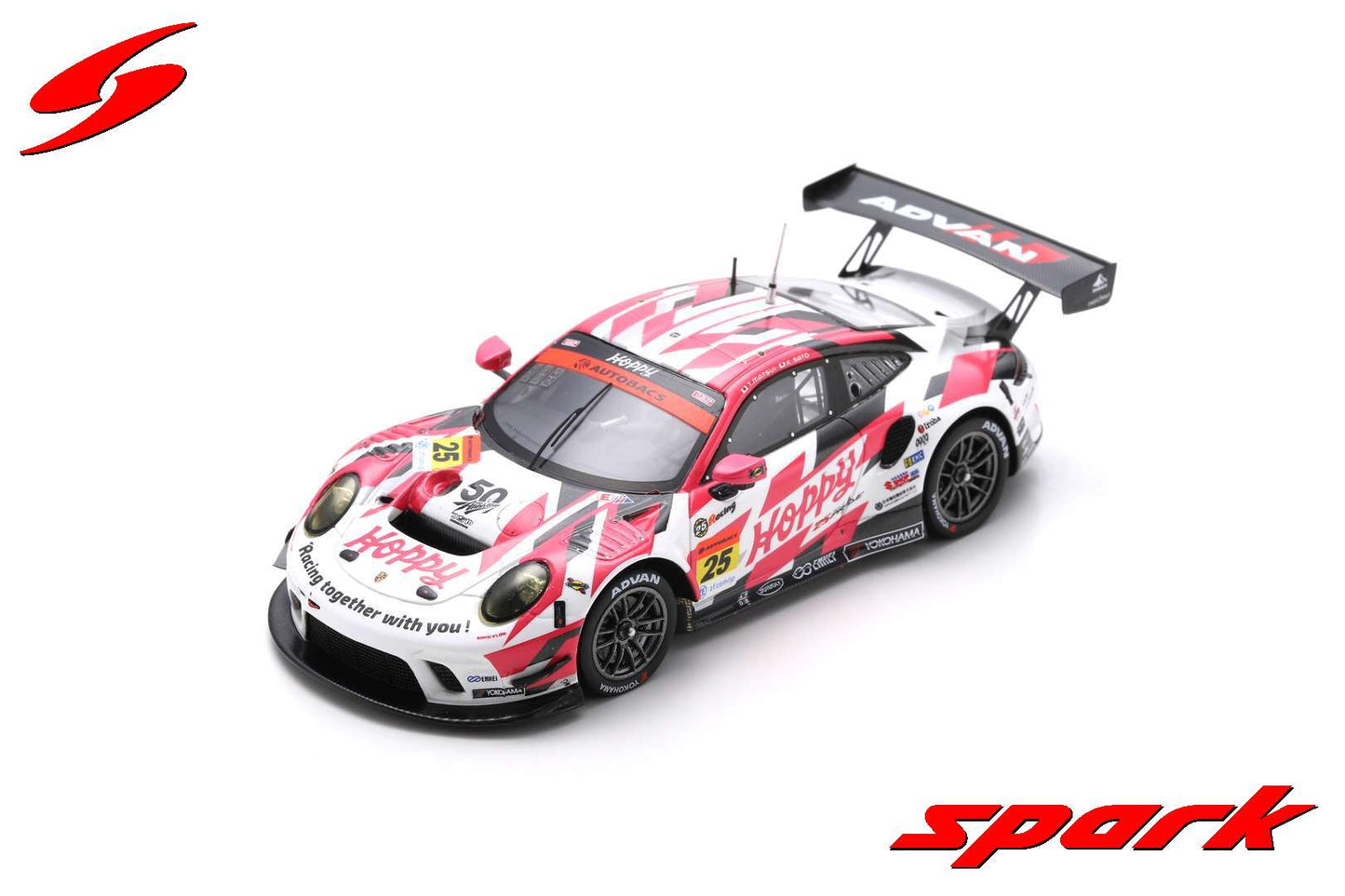 Spark 1:43 Porsche 911 GT3 #25 HOPPY team TSUCHIYA SGT017