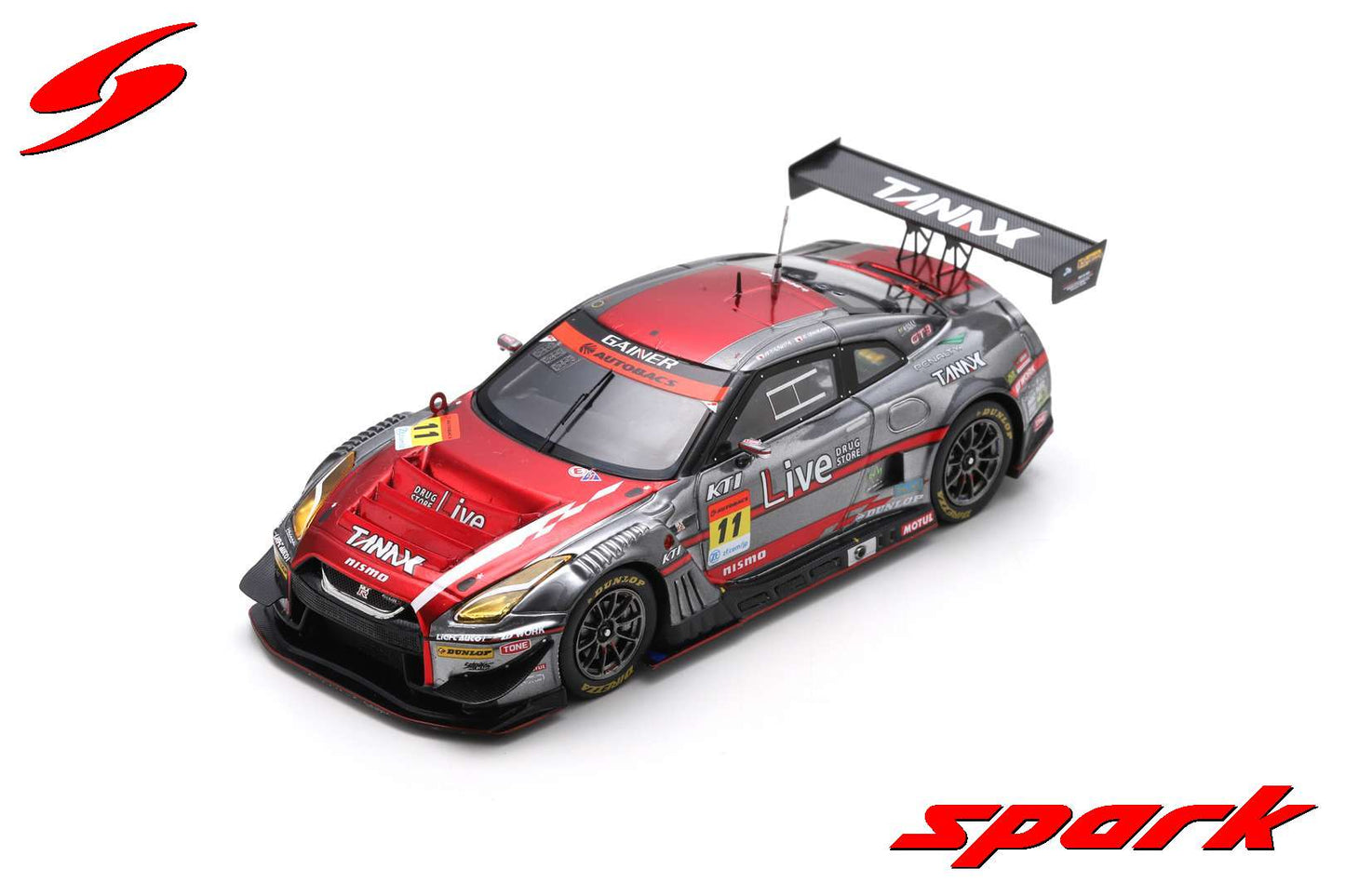 Spark 1:43 GAINER TANAX Nissan GT-R No.11 GAINER GT300 SUPER GT 2022 Hironobu Yasuda - Keishi Ishikawa SGT046