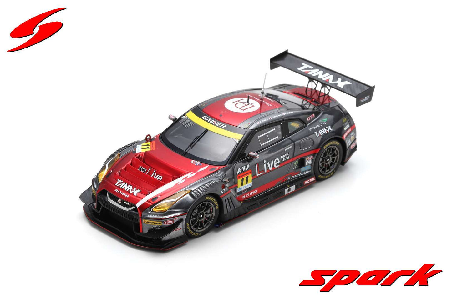 Spark 1:43 GAINER TANAX Nissan GT-R No.11 GAINER GT300 SUPER GT 2023 Ryuichiro Tomita - Keishi Ishikawa - Yusuke Shiotsu SGT072