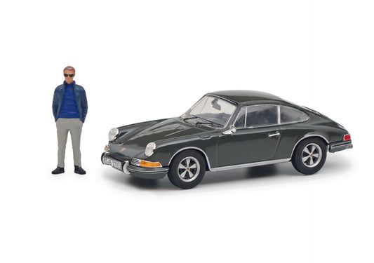Schuco 1:43 Porsche 911 S LeMans with figure Steve McQueen 450361700