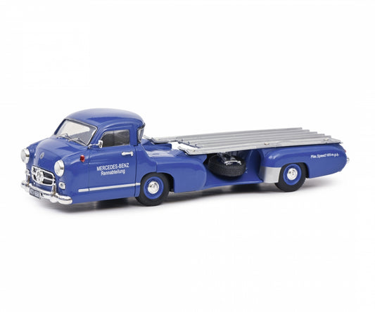 Schuco 1:43 Mercedes-Benz Race Car Transporter Blue Wonder 1955 450253800