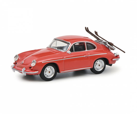 Schuco 1:64 Porsche 356 Carrera 2 ski vacation red 452034900