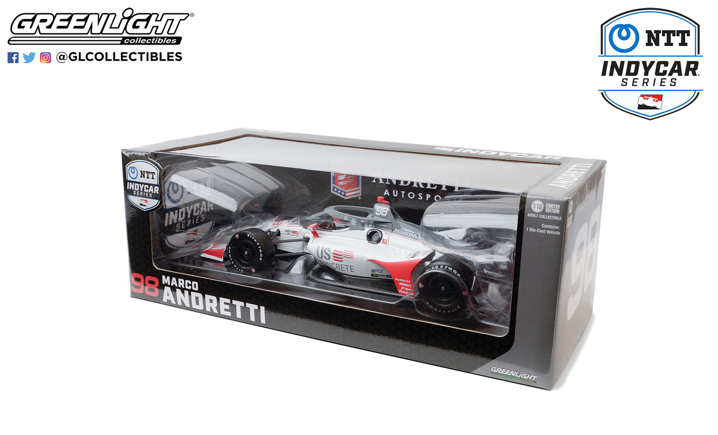 GreenLight 1:18 2020 NTT IndyCar Series - #98 Marco Andretti / Andretti Herta Autosport, U.S. Concrete 11082