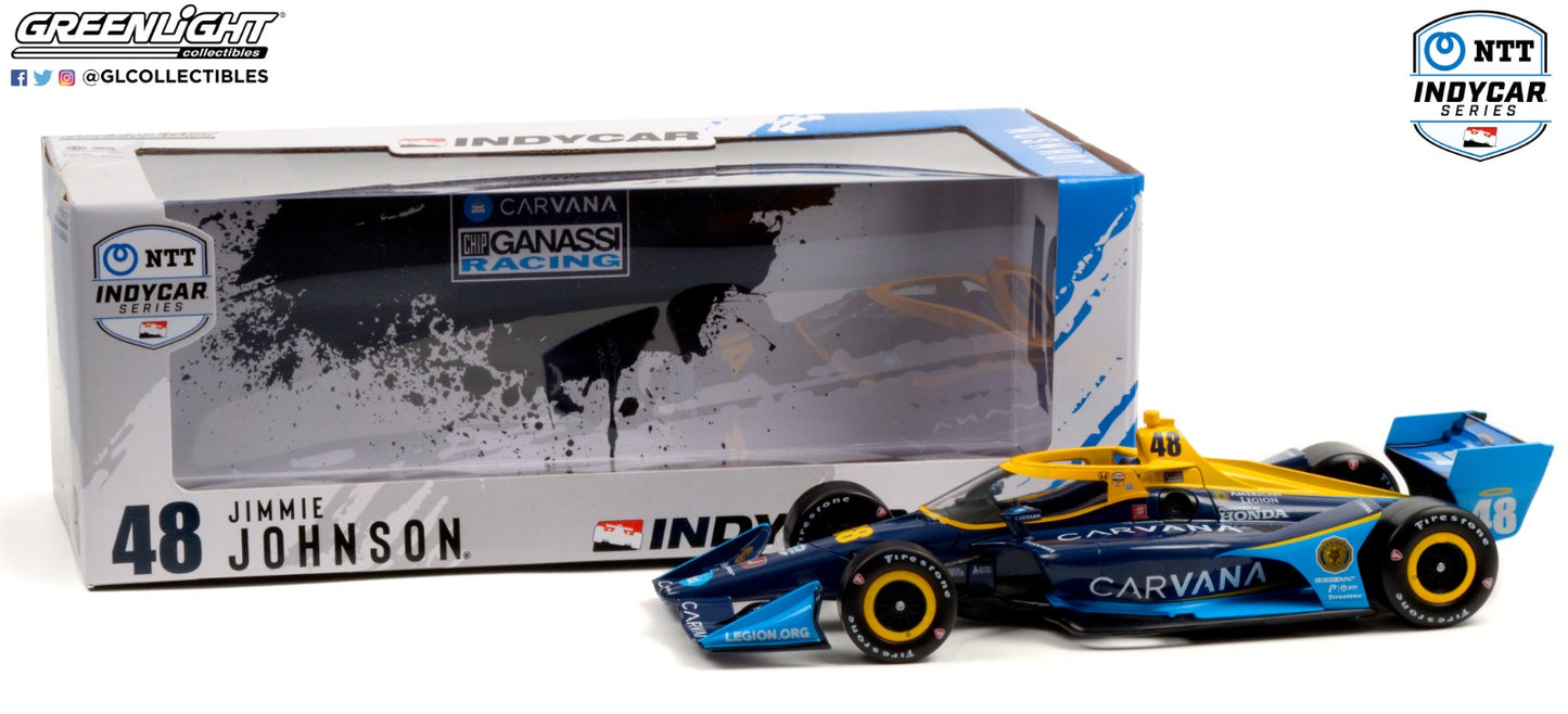 GreenLight 1:18 2021 NTT IndyCar Series - #48 Jimmie Johnson / Chip Ganassi Racing, Carvana (Road Course Configuration) 11105