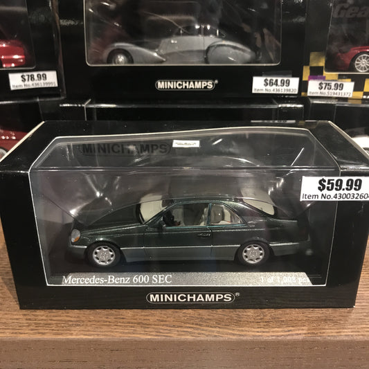 MINICHAMPS 1/43 MERCEDES-BENZ 600 SEC COUPE (C140) 1992 GREEN METALLIC 430032604