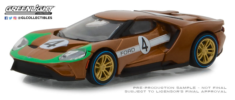 GreenLight 1/64 Ford Racing Heritage Series 2 - 2017 Ford GT 1966 #4 Ford GT40 Mk II Tribute 13220-A