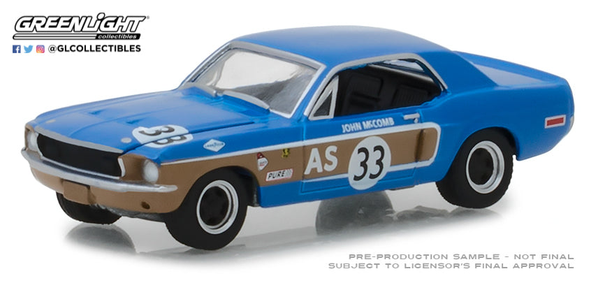 GreenLight 1/64 Ford Racing Heritage Series 2 - 1968 Ford Mustang #33 John McComb Trans-Am Continental Divide 13220-E