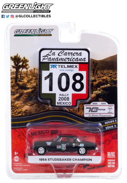 GreenLight 1:64 La Carrera Panamericana Series 3 - #108 1954 Studebaker Champion (La Carrera Panamericana 2008) 13280-B