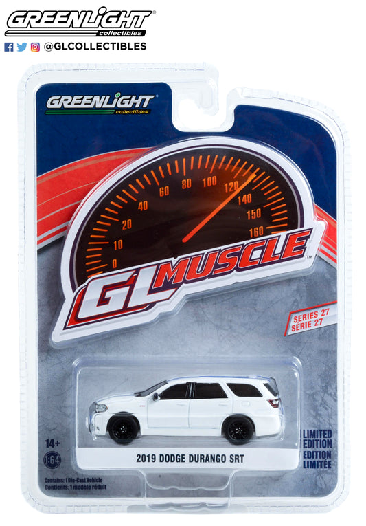 GreenLight 1:64 GreenLight Muscle Series 27 - 2019 Dodge Durango SRT - White with Blue Stripes 13320-E