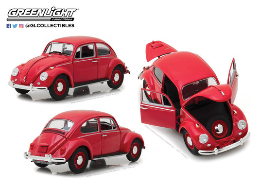 GreenLight 1/18 1967 Volkswagen Beetle Right-Hand Drive Candy Apple Red 13511