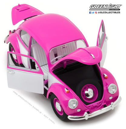 GreenLight 1/18 Volkswagen Beetle Right-Hand Drive Pink 13512